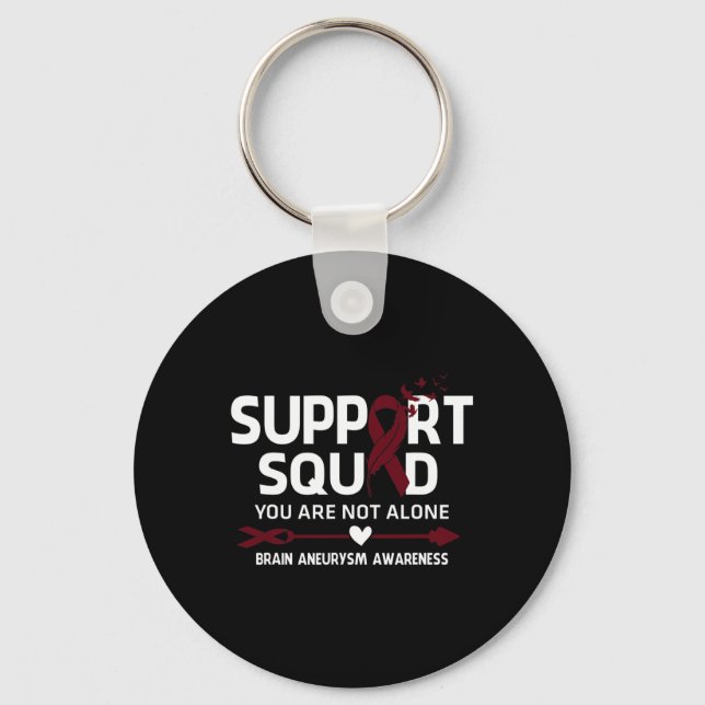 Support Squad Warrior Brain Aneurysm Awareness Fea Nyckelring (Framsida)