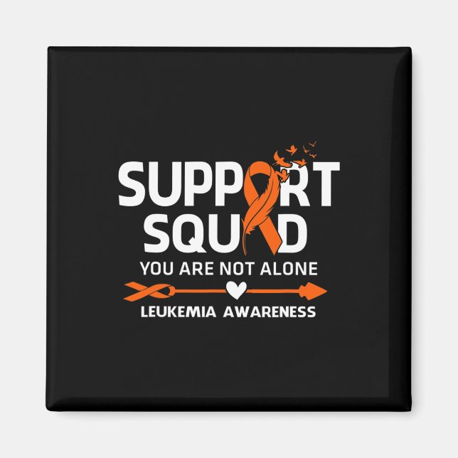 Support Squad Warrior Leukemia Awareness Feather Magnet (Framsidan)