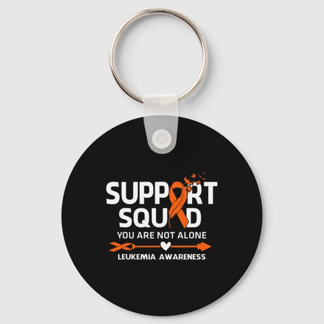 Support Squad Warrior Leukemia Awareness Feather Nyckelring (Framsida)