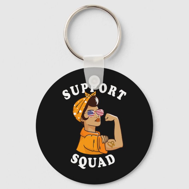 Support Squad Woman Sunglasses for Leukemia Awaren Nyckelring (Framsida)