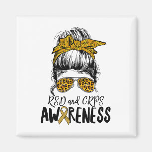 Support Squad Women Leopard Messy Bun RSD och Crps Magnet