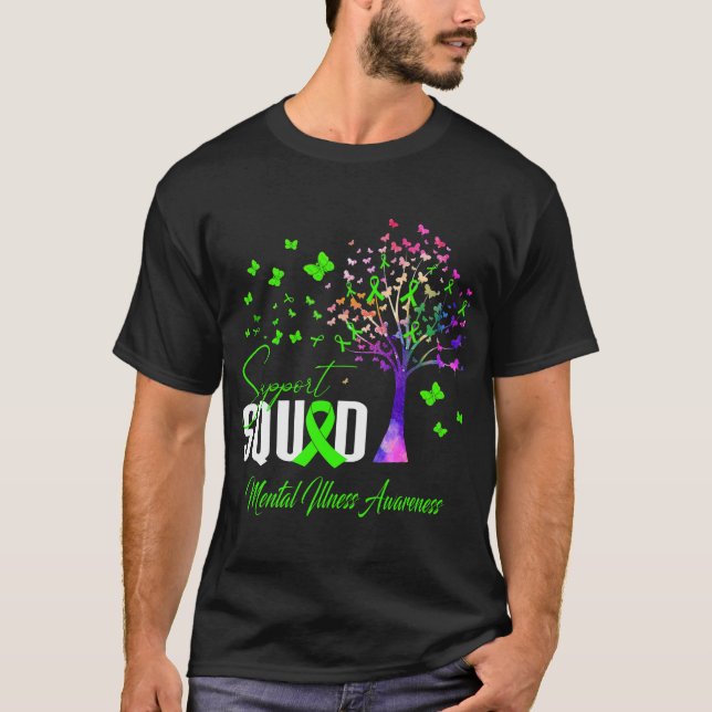 Support Square for Mental Sjukdom Awareness T Shirt (Framsida)