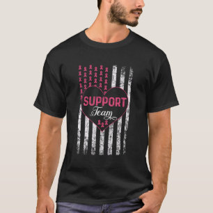 Support Team American Flagga K Ribbon Breast Cance T Shirt