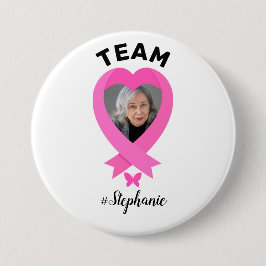 Support Team Breast Cancer Awareness Anpassningsba Knapp