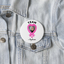 Support Team Breast Cancer Awareness Anpassningsba Knapp