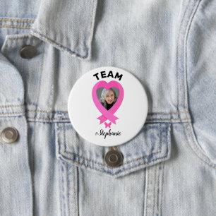 Support Team Breast Cancer Awareness Anpassningsba Knapp