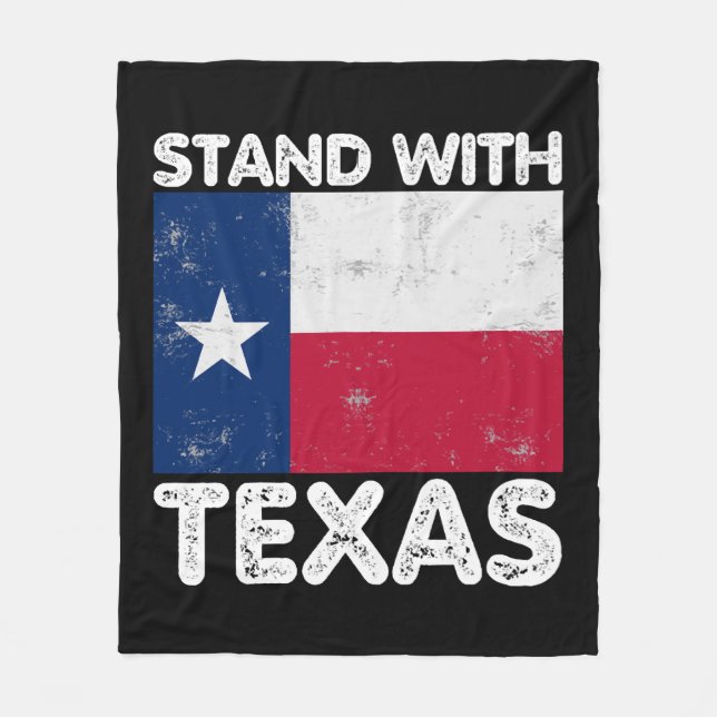 Support Texas I står med Texas Texan Flagga Fleecefilt (Framsidan)