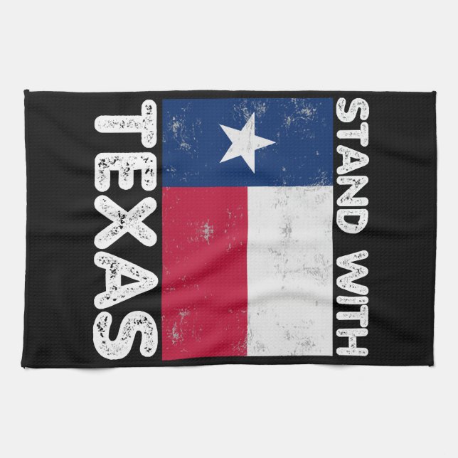 Support Texas I står med Texas Texan Flagga Kökshandduk (Horisontell)