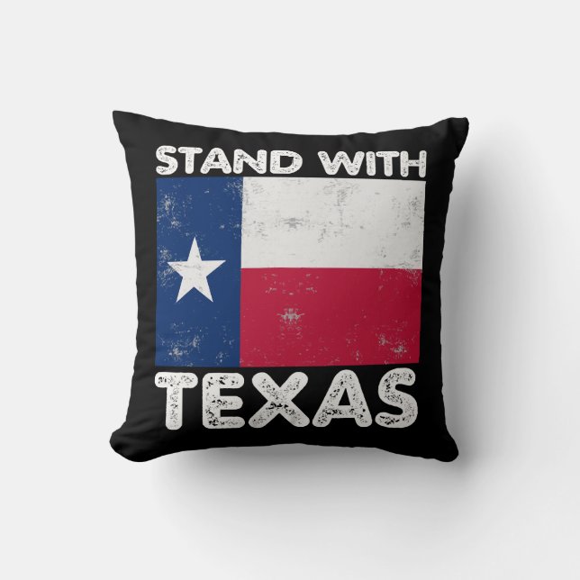 Support Texas I står med Texas Texan Flagga Kudde (Framsida)
