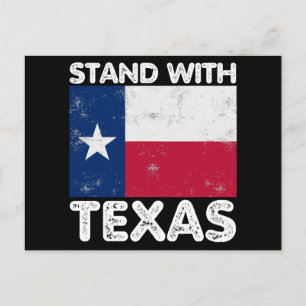 Support Texas I står med Texas Texan Flagga Vykort