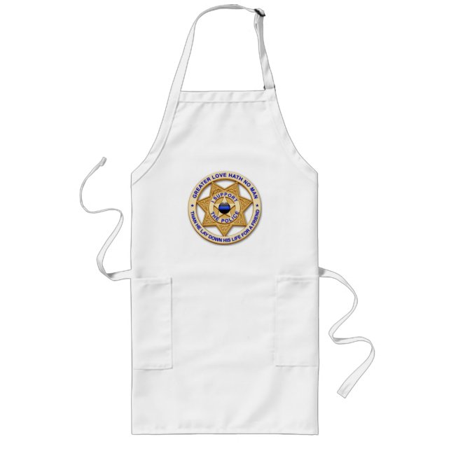 Support Thin Blue Line Long Apron Långt Förkläde (Framsidan)