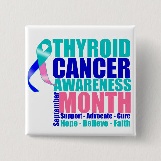 Support Thyroid Cancer Awareness Månad Knapp
