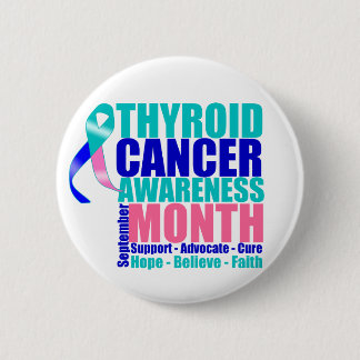 Support Thyroid Cancer Awareness Månad Knapp