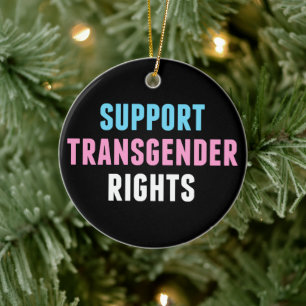 Support Transgender Höger jul Julgransprydnad Keramik