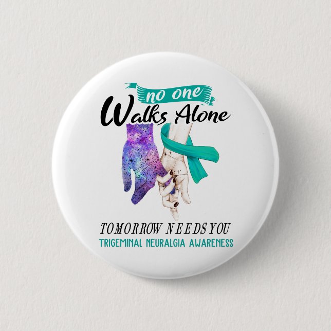 Support Trigeminal Neuralgia Awareness Ribbon Gift Knapp (Framsida)