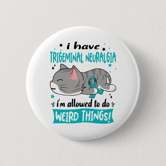 Support Trigeminal Neuralgia Awareness Ribbon Gift Knapp (Framsida)