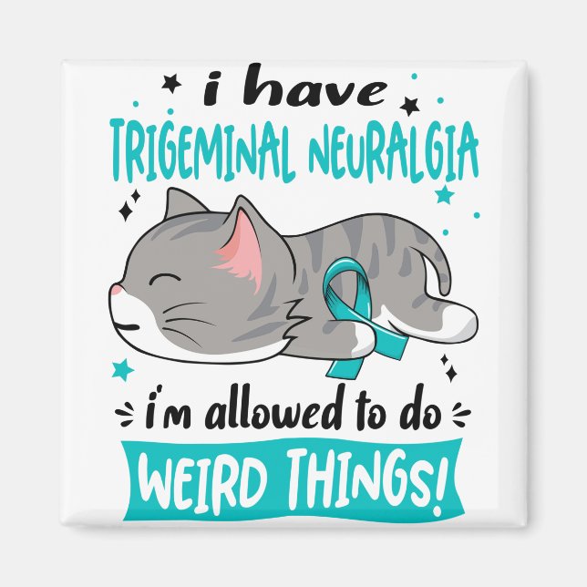 Support Trigeminal Neuralgia Awareness Ribbon Gift Magnet (Framsidan)