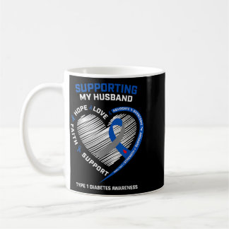 Support Type One Diabetic Husband Type 1 Diabetes Kaffemugg