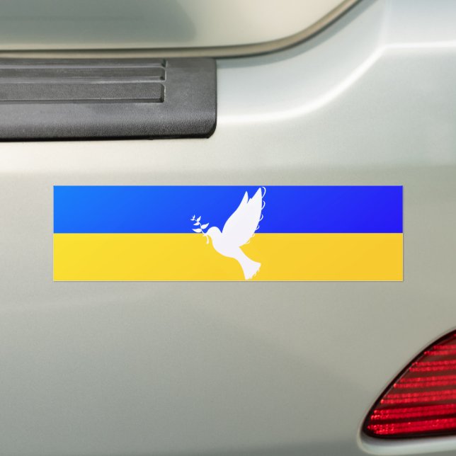 Support Ukraina Bumper Sticker Peace Dove Bildekal (På Bil)