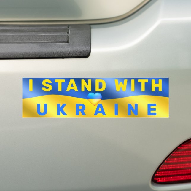 Support Ukraina Bumper Sticker Ukrainas Flagga Bildekal (På Bil)