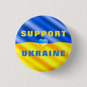 Support Ukraina Button Freedom Ukrainska Flagga Knapp