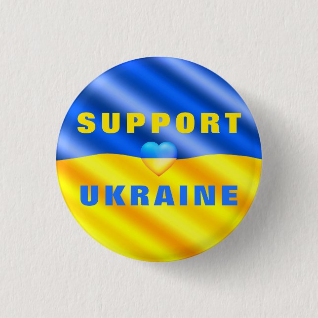 Support Ukraina Button Freedom Ukrainska Flagga Knapp (Framsida)