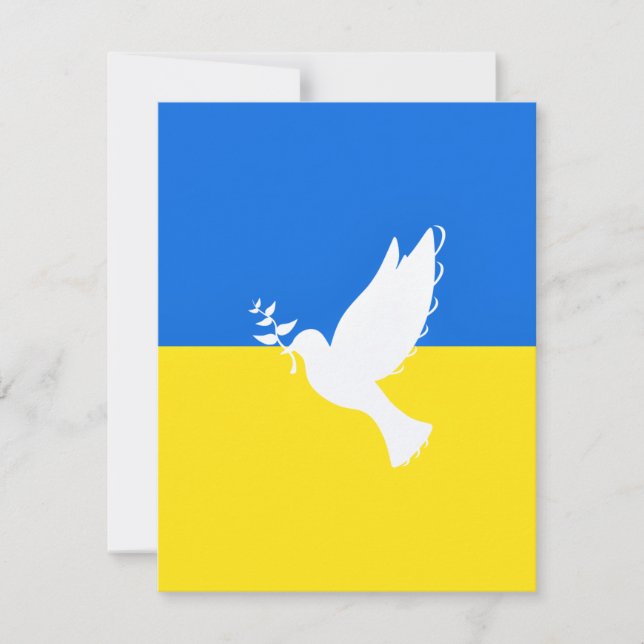Support Ukraina Card Peace Dove - Frihet OSA Kort (Framsida)