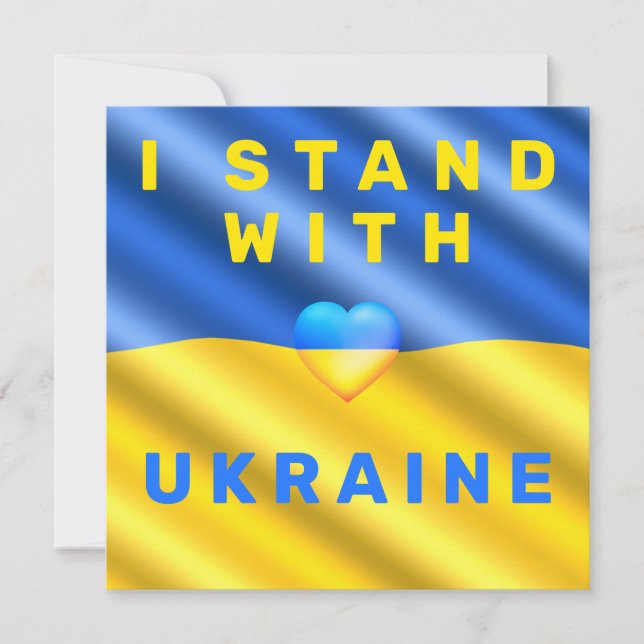 Support Ukraina Cards Ukrainska Flagga Heart (Framsida)
