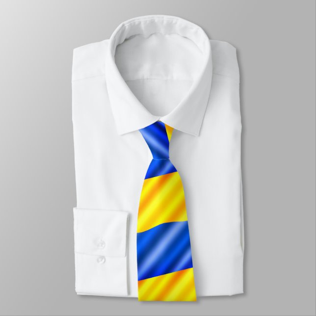 Support Ukraina Flagga Neck Tie Ukraine Flagga Slips (Bunden)