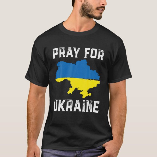 Support Ukraina jag står med Ukraina American Ukra T Shirt (Framsida)