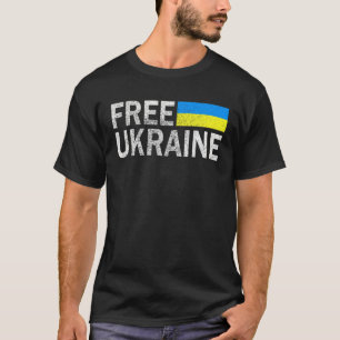 Support Ukraina jag står med Ukraina Flagga Free U T Shirt