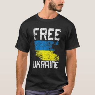 Support Ukraina jag står med Ukraina Flagga Free U T Shirt