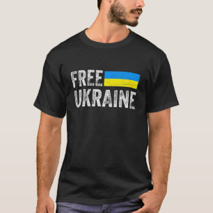Support Ukraina jag står med Ukraina Flagga Free U T Shirt