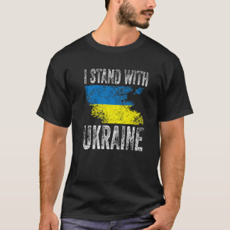 Support Ukraina jag står med Ukraina Flagga Free U T Shirt