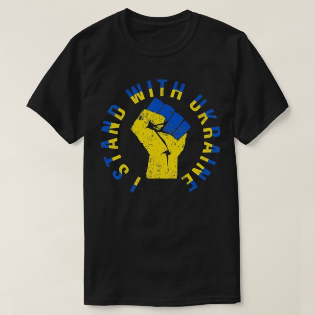 Support Ukraina jag står med Ukraina Free Ukrine U T Shirt (Design framsida)