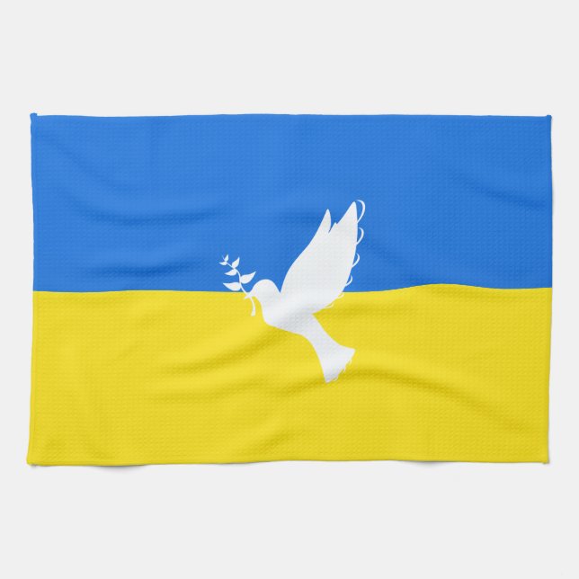 Support Ukraina Kitchen Towel Peace Dove Kökshandduk (Horisontell)