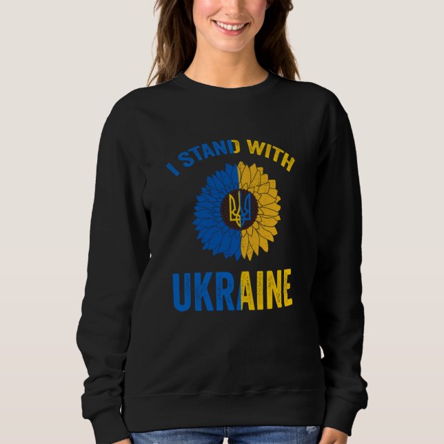 Support Ukraina Solros Ukrainas Flagga Heart T Shirt (Framsida)