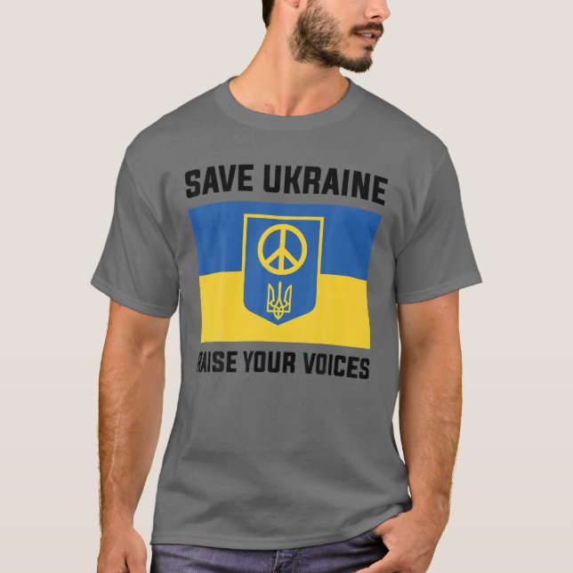 Support Ukraina Spara Ukraina Öka dina röster T Shirt (Framsida)