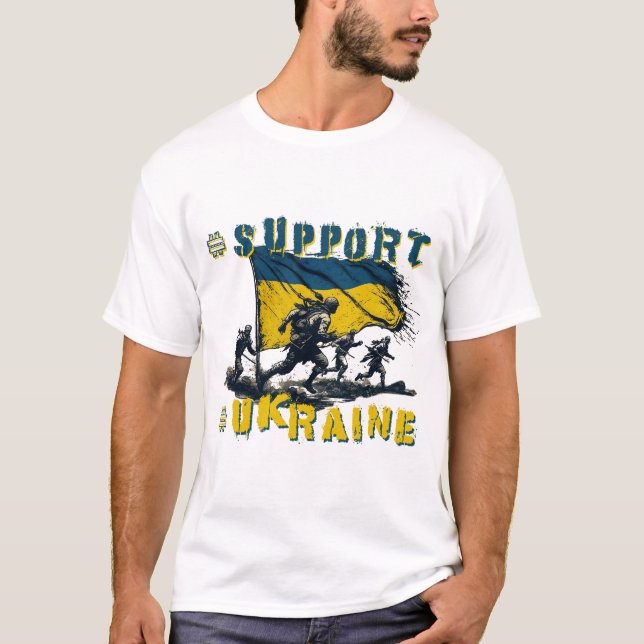 SUPPORT UKRAINA - SPARA UKRAINA T SHIRT (Framsida)