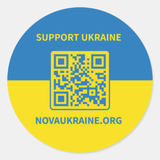 Support Ukraina Stickers Runt Klistermärke