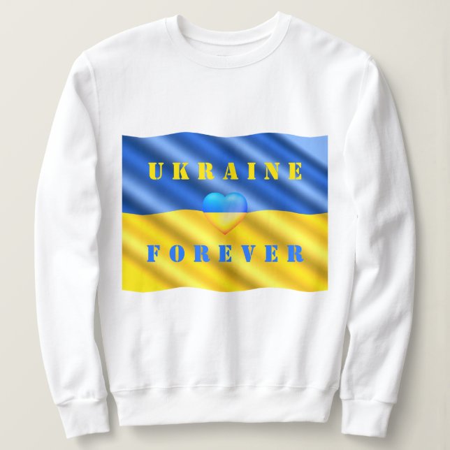 Support Ukraina Sweatshirt Ukrainska Flagga Heart T Shirt (Design framsida)