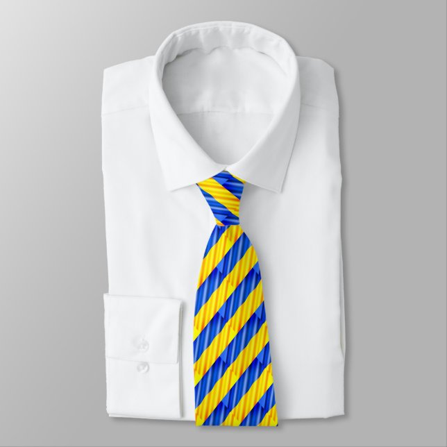 Support Ukraina Tie Ukrainska Flagga Färg Stripe Slips (Bunden)
