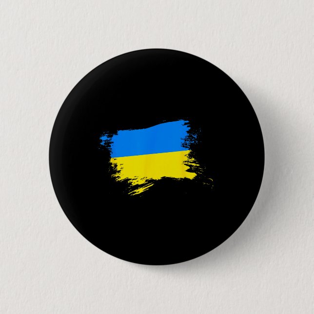 Support Ukraine Flag Ukrainian Pride Heart Ukraine Knapp (Framsida)