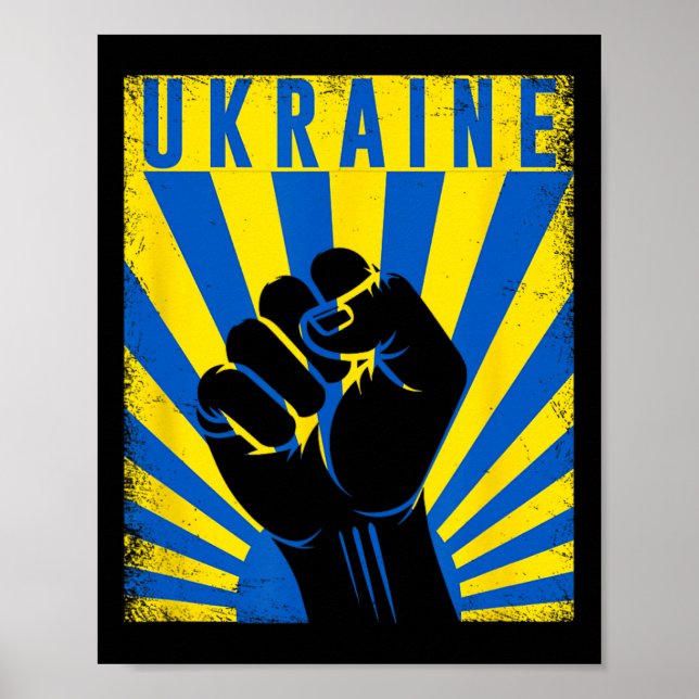 Support Ukraine Hand Fist Ukraine Resist Protest U Poster (Framsidan)