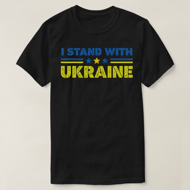 Support Ukraine I Stand with Support Ukraine  T Shirt (Design framsida)