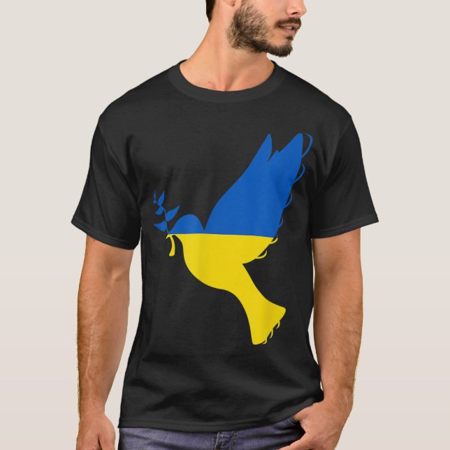 Support Ukraine I Stand With Ukraine Flag T Shirt (Framsida)