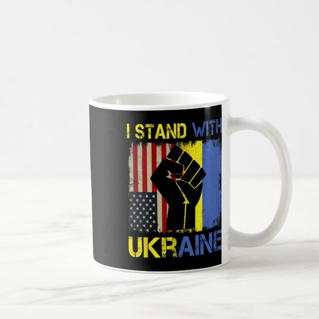 Support Ukraine I Stand With Ukraine Ukrainian Fla Kaffemugg (Höger)