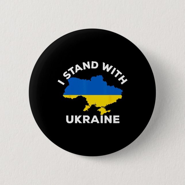 Support Ukraine I Stand With Ukraine Ukrainian Map Knapp (Framsida)