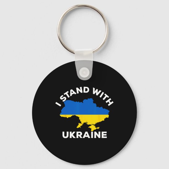 Support Ukraine I Stand With Ukraine Ukrainian Map Nyckelring (Framsida)