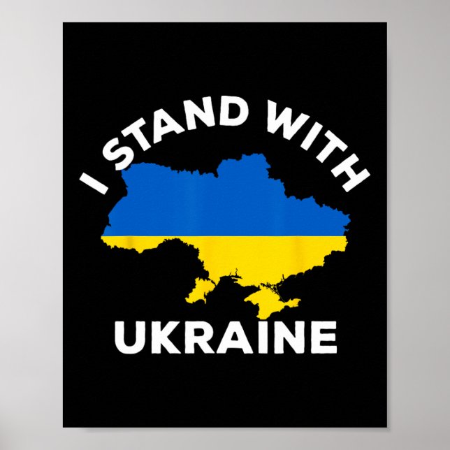 Support Ukraine I Stand With Ukraine Ukrainian Map Poster (Framsidan)